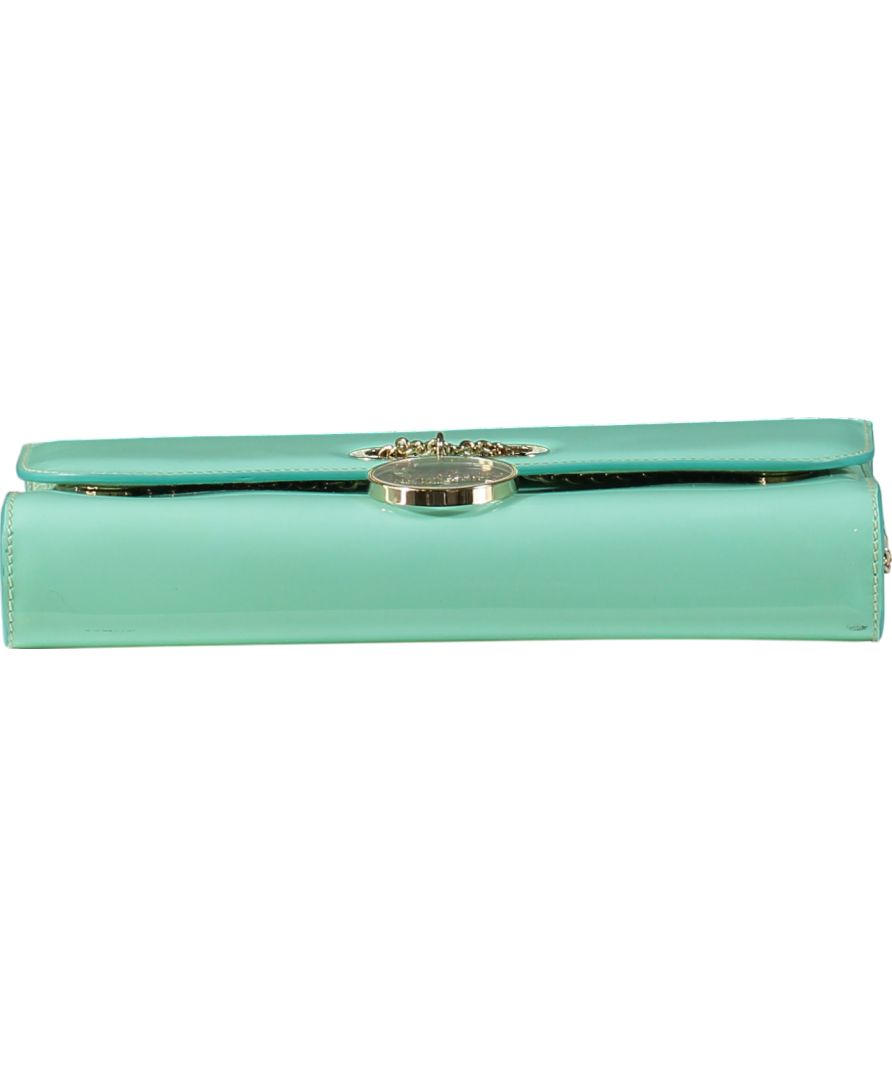 Christian Louboutin Aqua Patent Leather Riveiera Shoulder Clutch Bag