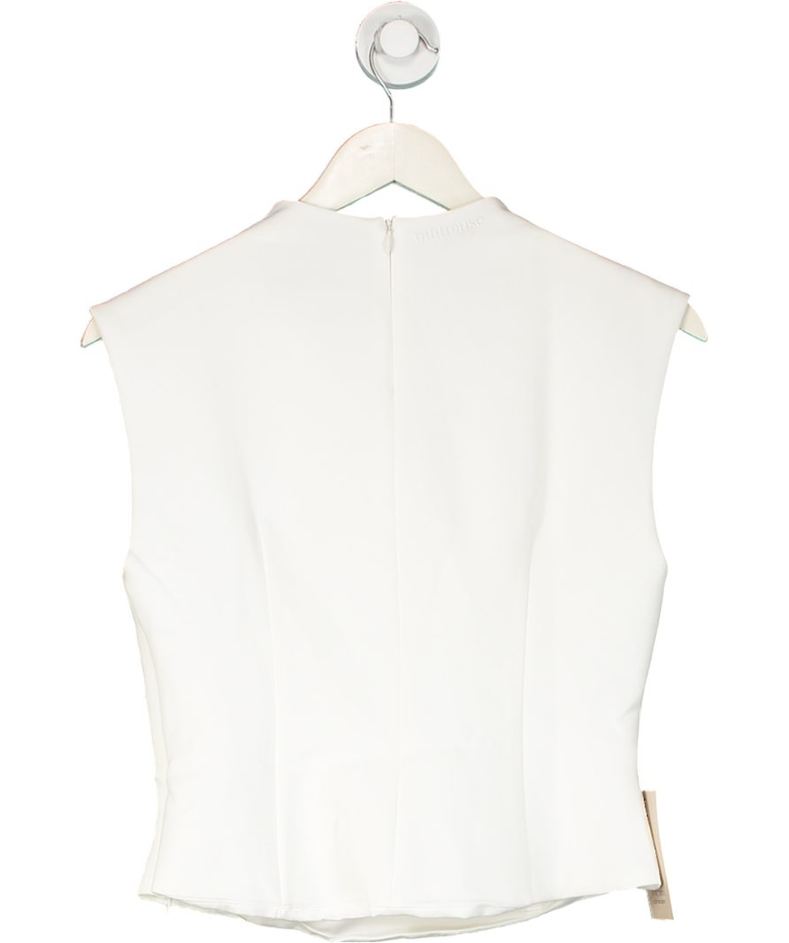 OddMuse White Structured Sleeve Top UK M