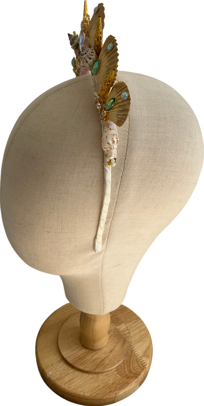 Choochie Choo Beige Embellished Shell Headband One Size