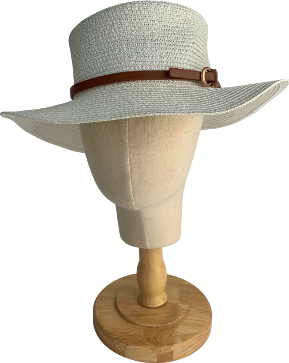 White Straw Hat One Size