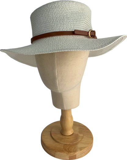 White Straw Hat One Size