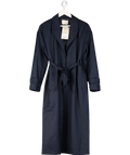 Stel Blue Belted Longline Relaxed Coat UK 8