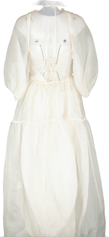 Cecilie Bahnsen Open-back Silk-tulle Dress In Cream UK 12