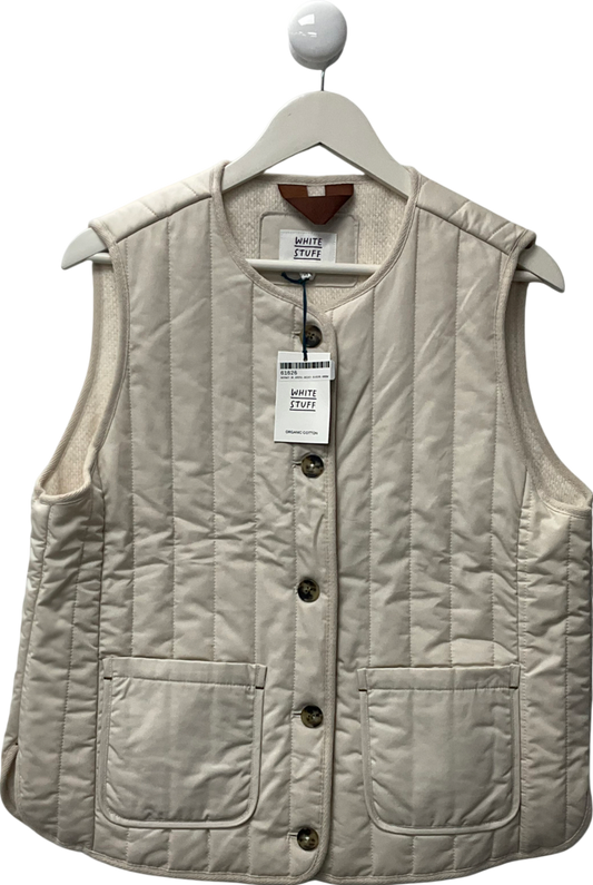 White Stuff White Emma Quilted Organic Cotton Gilet UK 14