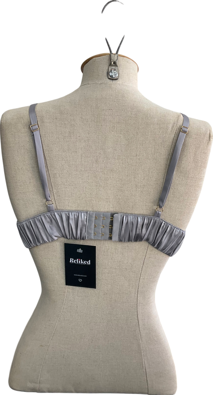 boux avenue Grey Striped Satin Pyjama Bralette UK 10