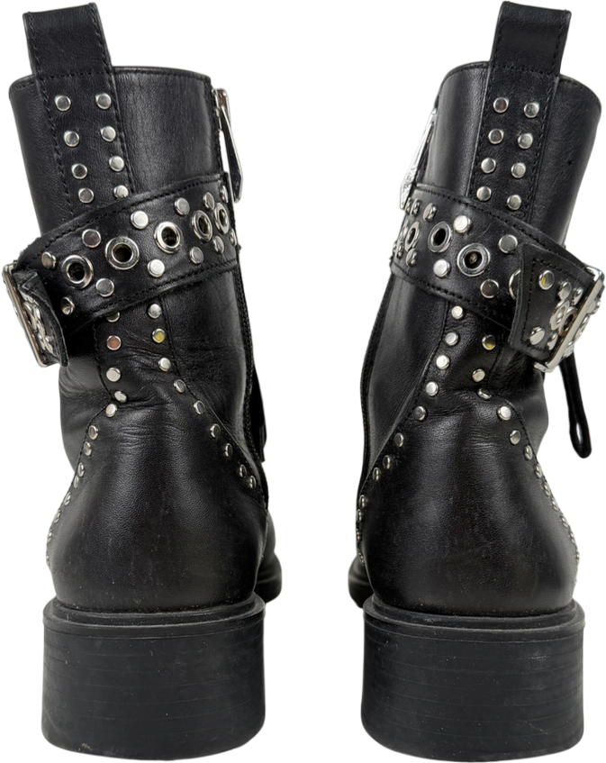ZARA Black Biker Boots UK 5 EU 38
