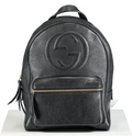 GUCCI Black Soho Chain Leather Backpack One Size