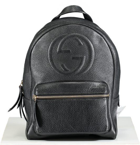 Gucci Black Soho Chain Leather Backpack One Size