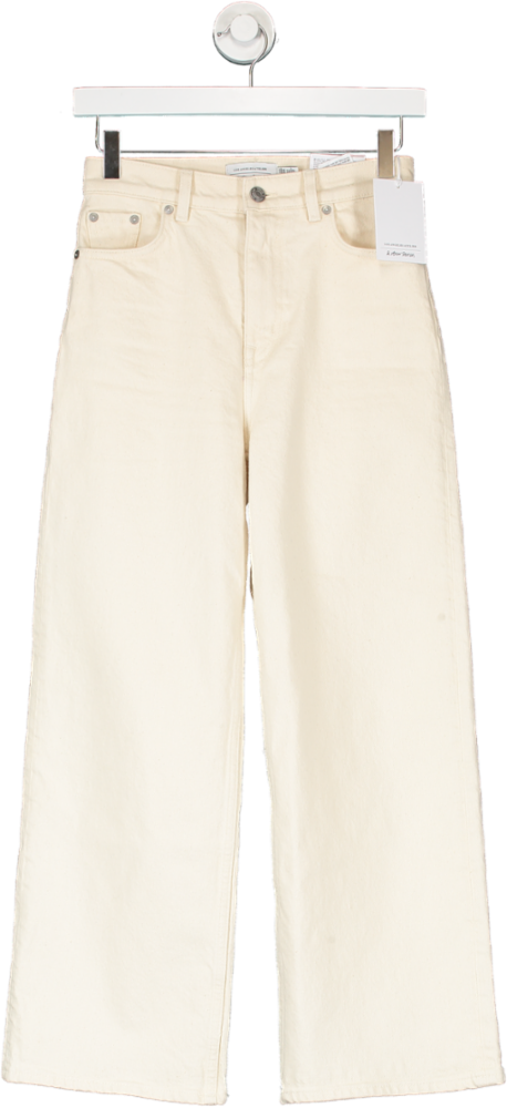 & Other Stories Cream High Waist Wide Leg Ankle Length Jeans W25