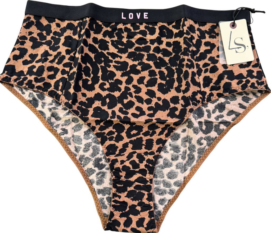 Love Stories Brown Moonflower High Waisted Knickers UK S