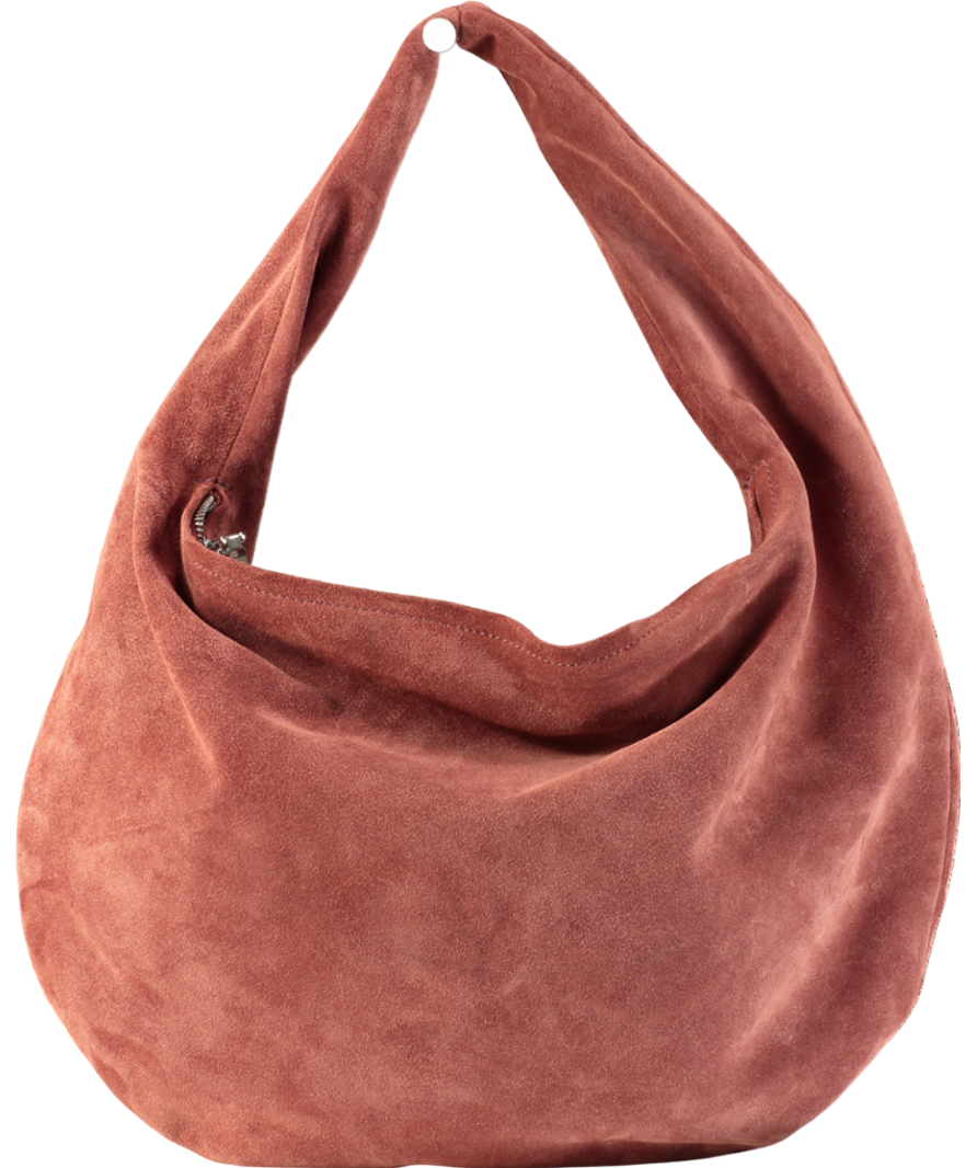 Flattered Red Alva Suede Shoulder Bag