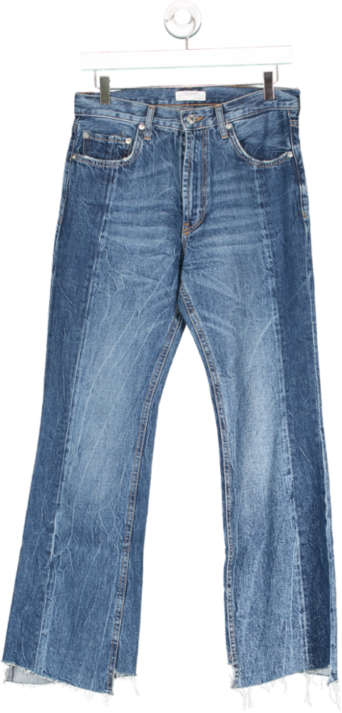 ZARA Blue Raw Hem Boot Cut Jeans UK 8