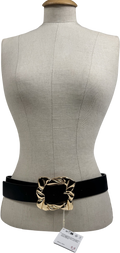 ZARA Black Wide Chunky Belt  UK S
