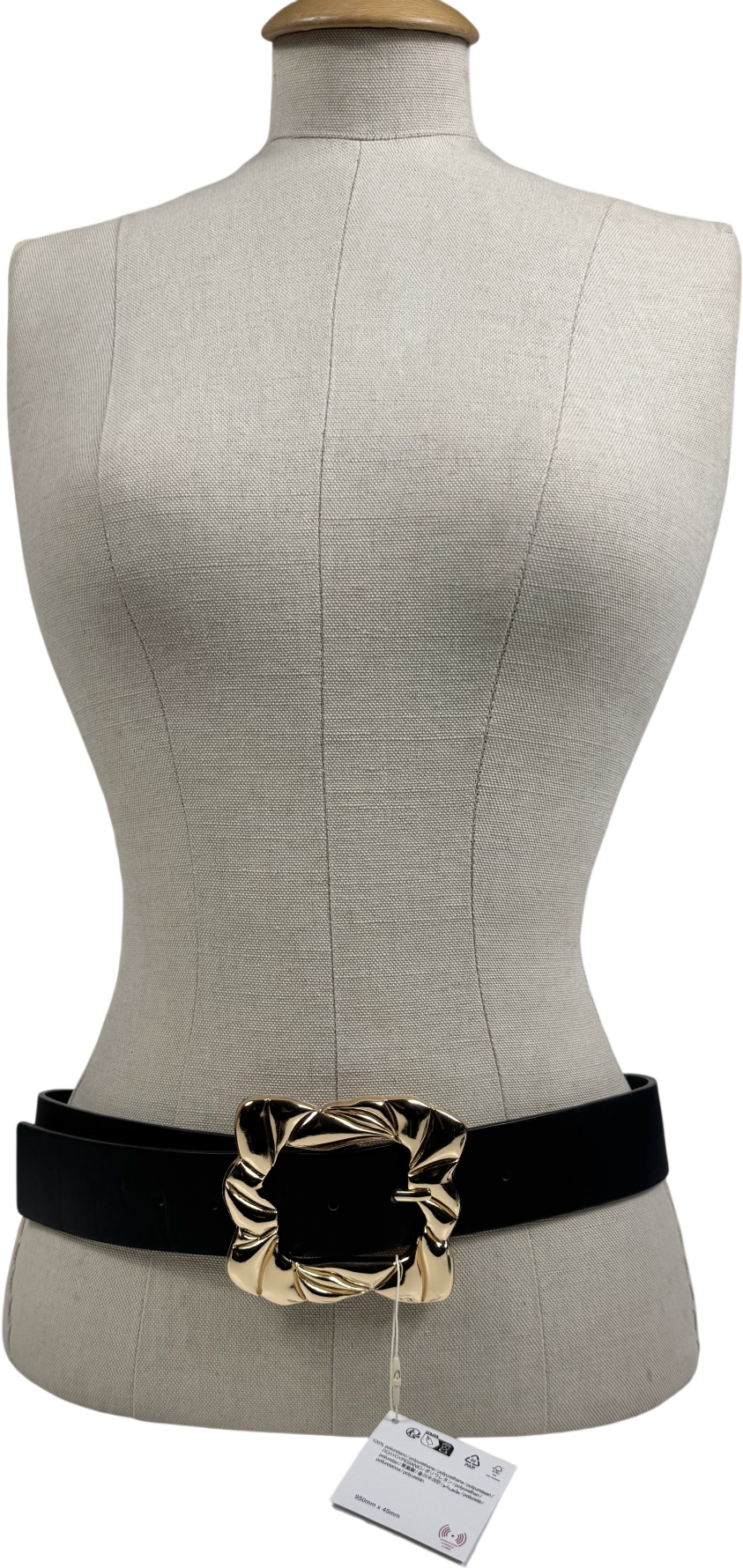 ZARA Black Wide Chunky Belt  UK S