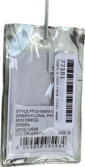 Self-Portrait Green Floral Print Midi Dress UK 10