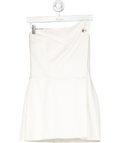 Ku Spendlove White Wrap Button Mini Dress UK S