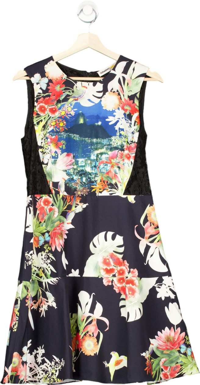Clements Ribeiro Black Floral Dress UK 12