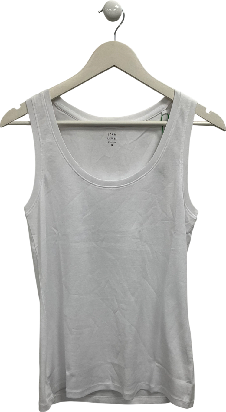 John Lewis White Organic Cotton Tank Top UK 14