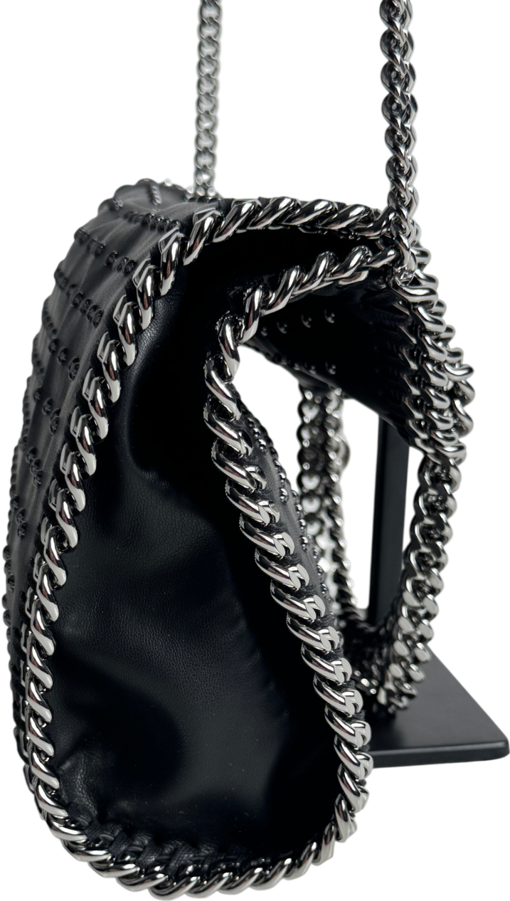 STELLA MCCARTNEY Black Mini Star-studded Falabella Cross-body Bag