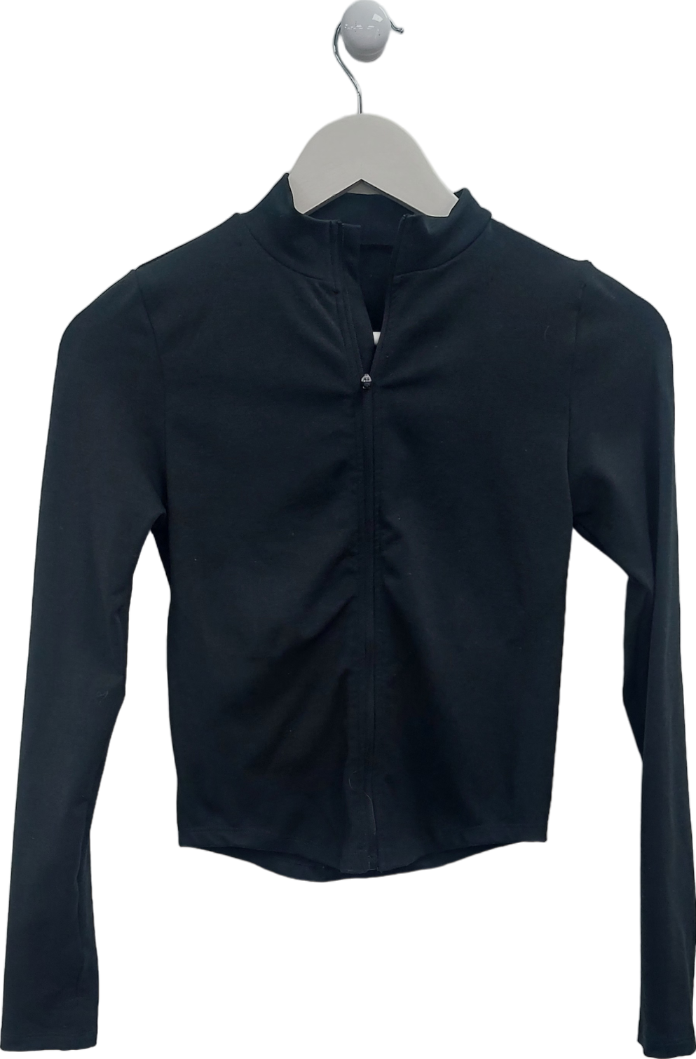 T/ALA Black Skinluxe Zip Through Full Length Running Top UK S