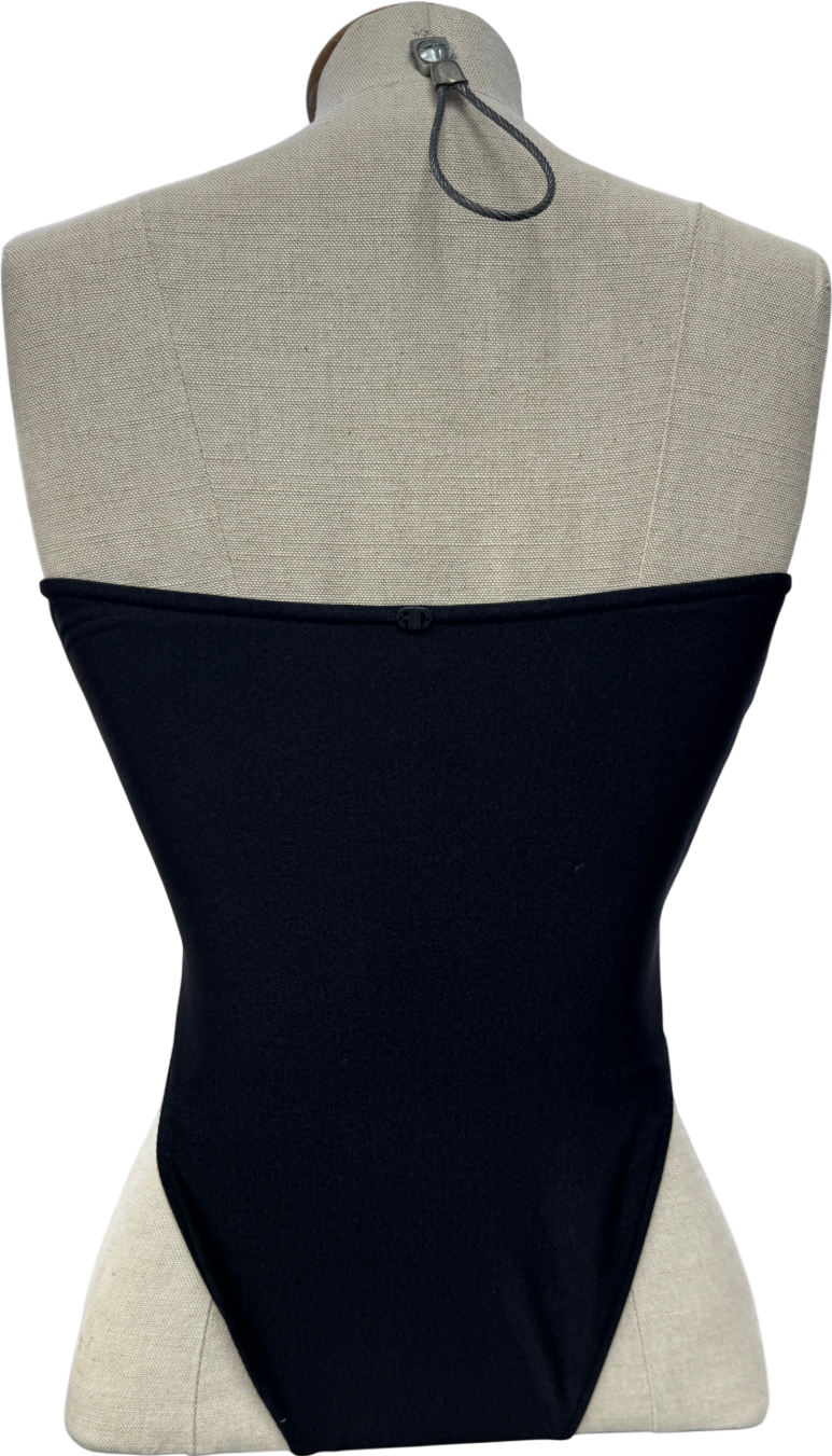 Andriana Degreas Black Quilted Cup Detail Cut Out Strapless Swimsuit UK S