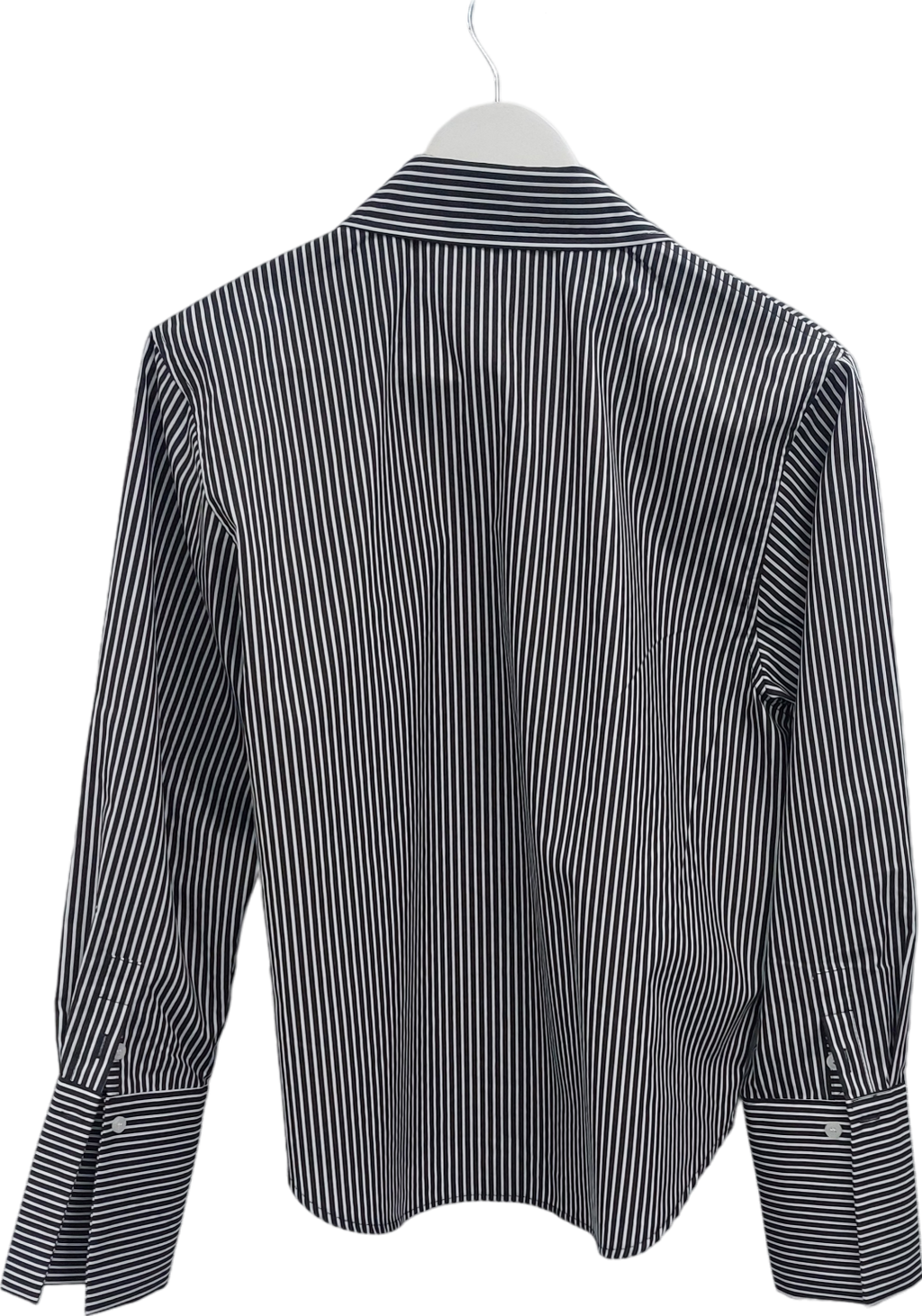 Refined Black and White Striped Shirt UK 10