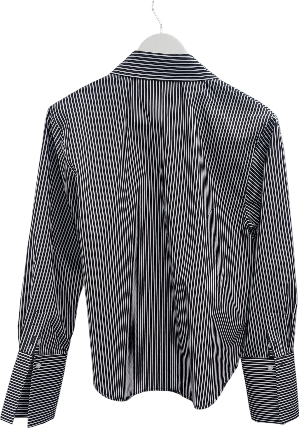 Refined Black and White Striped Shirt UK 10