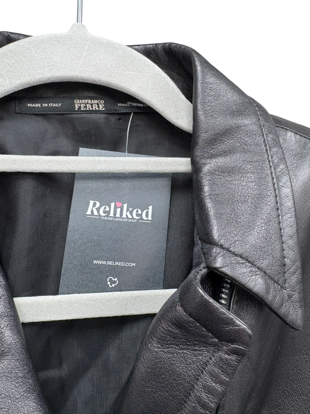 Gianfranco Ferre Black Leather Cut Out Jacket UK L