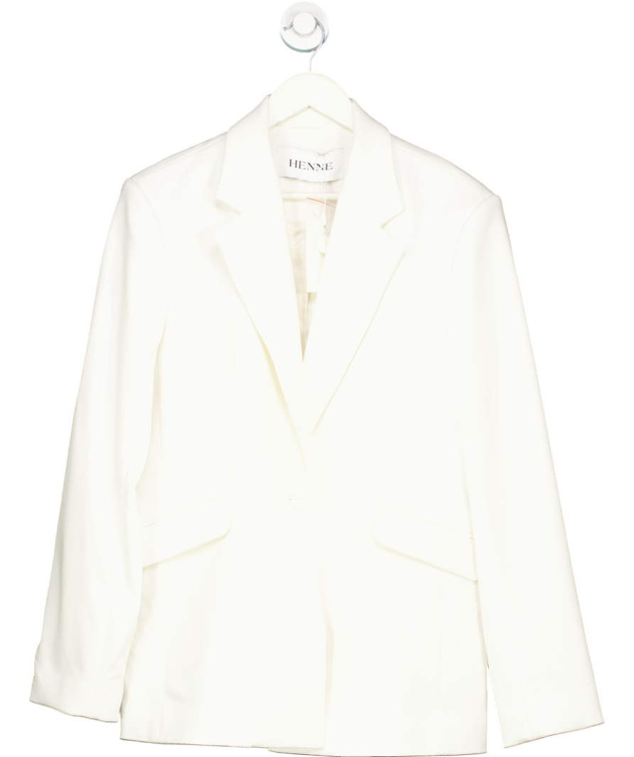 HENNE White Oversized Blazer UK XS/S