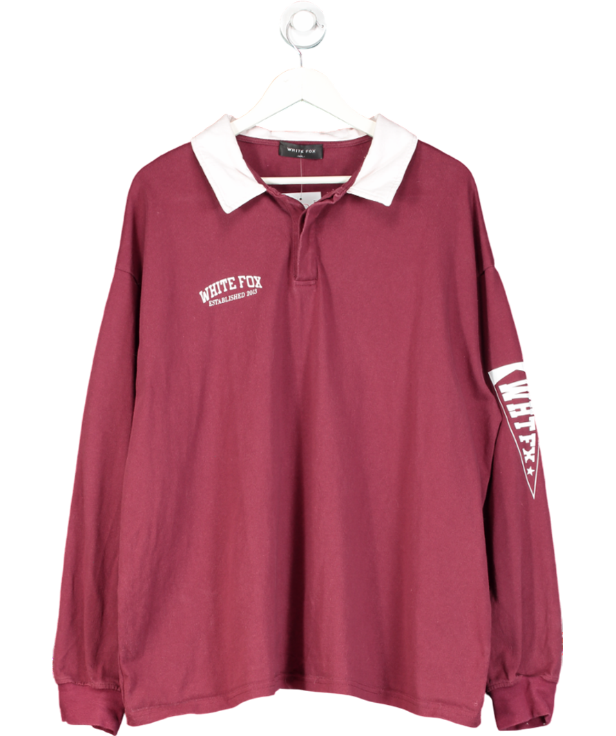 White Fox Red Behind Your Back Long Sleeve Rugby Shirt UK M/L