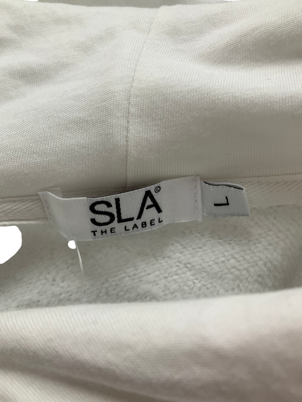 SLA the label White Grateful For Every Little Thing Slogan Hoodie UK L