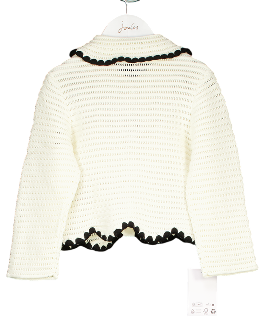 Self-Portrait Cream Crochet Cardigan with Gold heart Buttons 6-8 Years