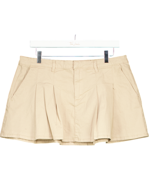 Cotton:On Beige Micro Mini Pleated Skirt UK 12