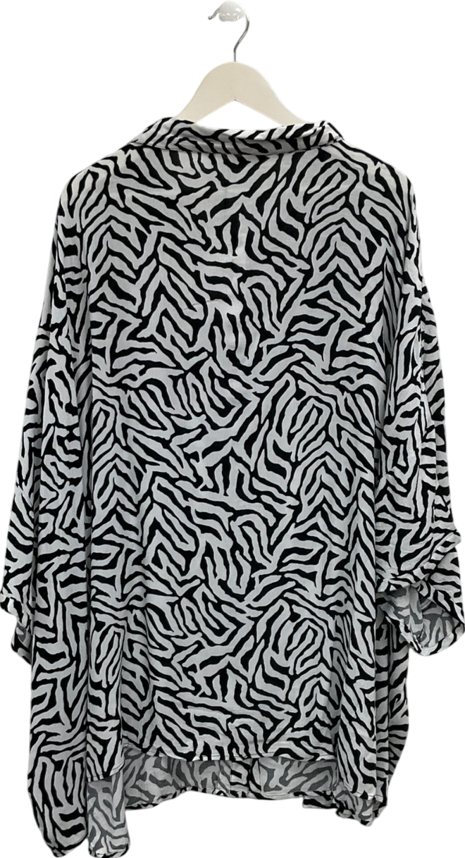 Yours White Abstract Print Blouse UK XXXL