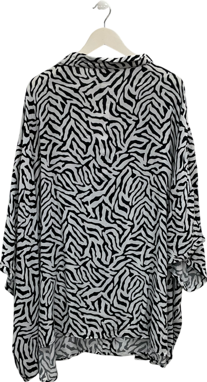 Yours White Abstract Print Blouse UK XXXL