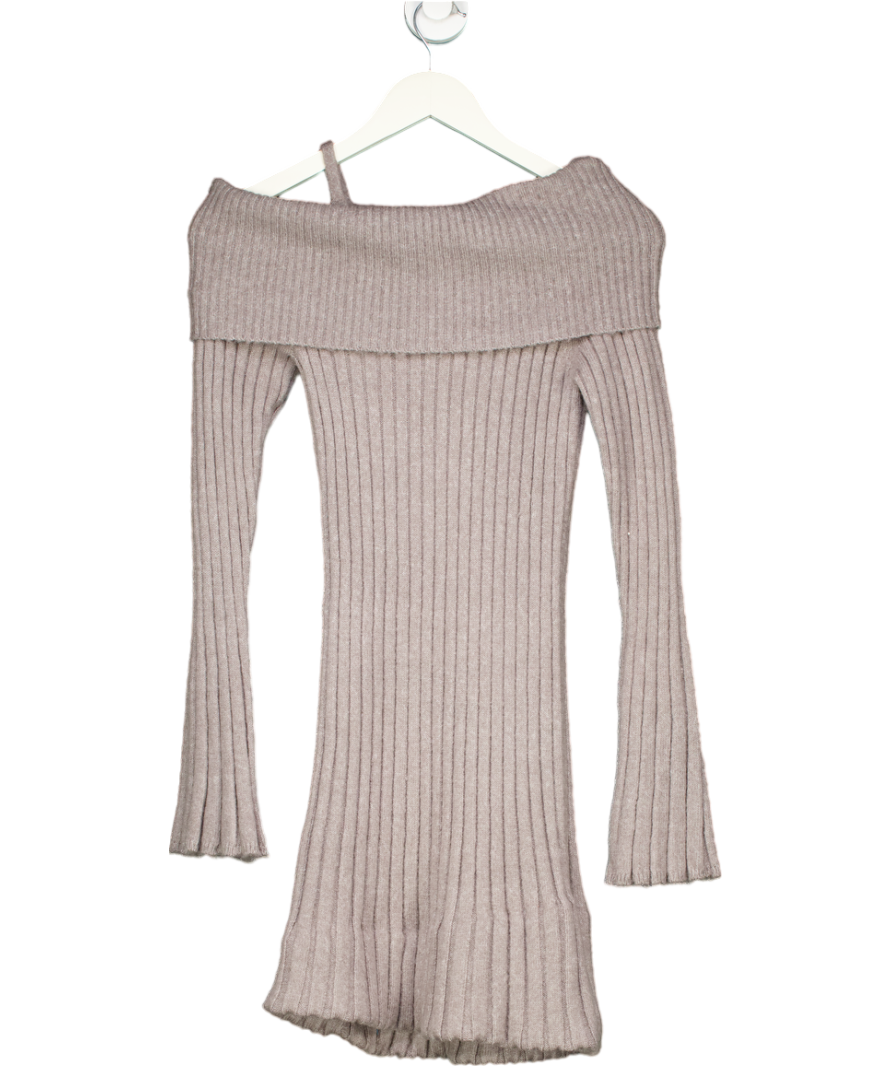 HOUSE OF SUNNY Grey Chunky Rib Jumper Dress UK 8