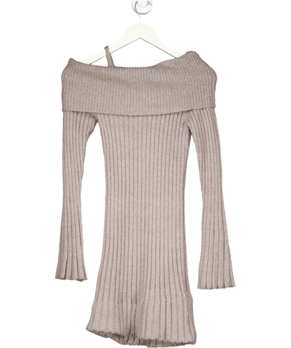 HOUSE OF SUNNY Grey Chunky Rib Jumper Dress UK 8