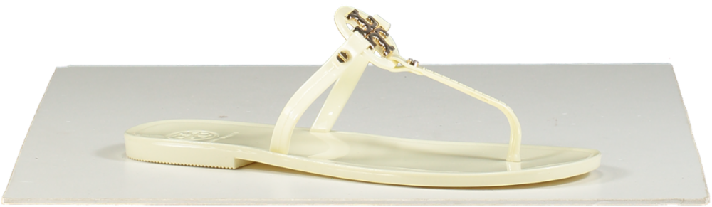 Tory Burch Cream Jelly Logo Sandals UK 7 EU 40 👠