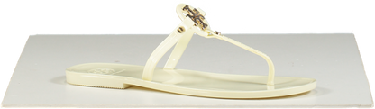 Tory Burch Cream Jelly Logo Sandals UK 7 EU 40 👠