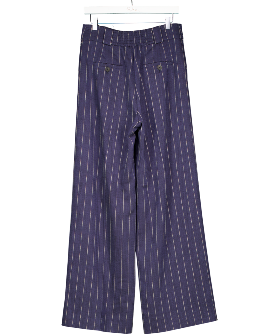 Cefinn Blue Tyler High Waisted Wide Leg Trousers UK 10
