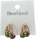 River Island Yellow Gold Twisted Hoop Earrings