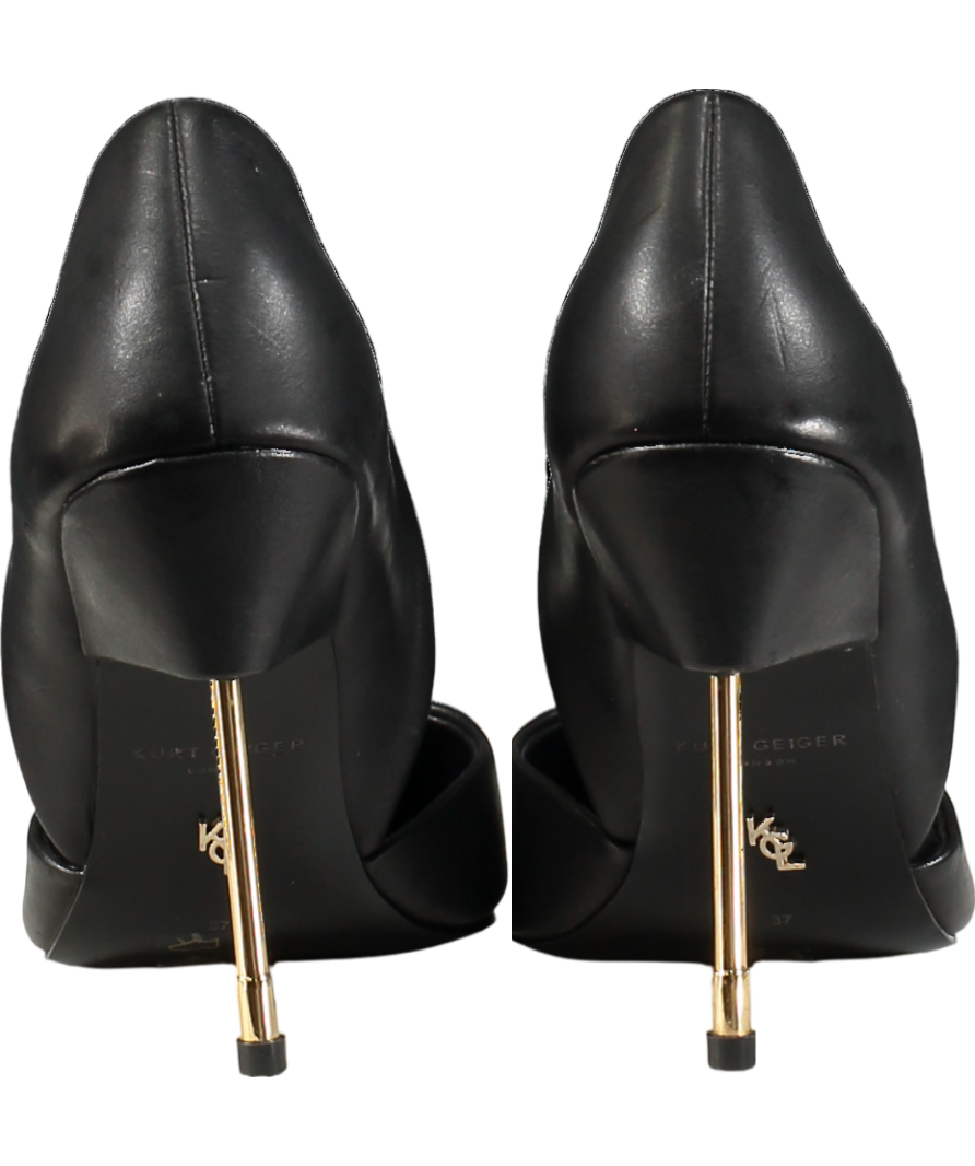 Kurt Geiger Black Bond Eagle Drench D'orsay Leather Courts UK 4 EU 37 👠
