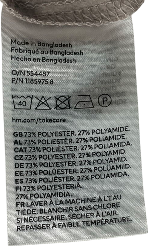 H&M Grey Low Rise Linen-blend Trousers UK M