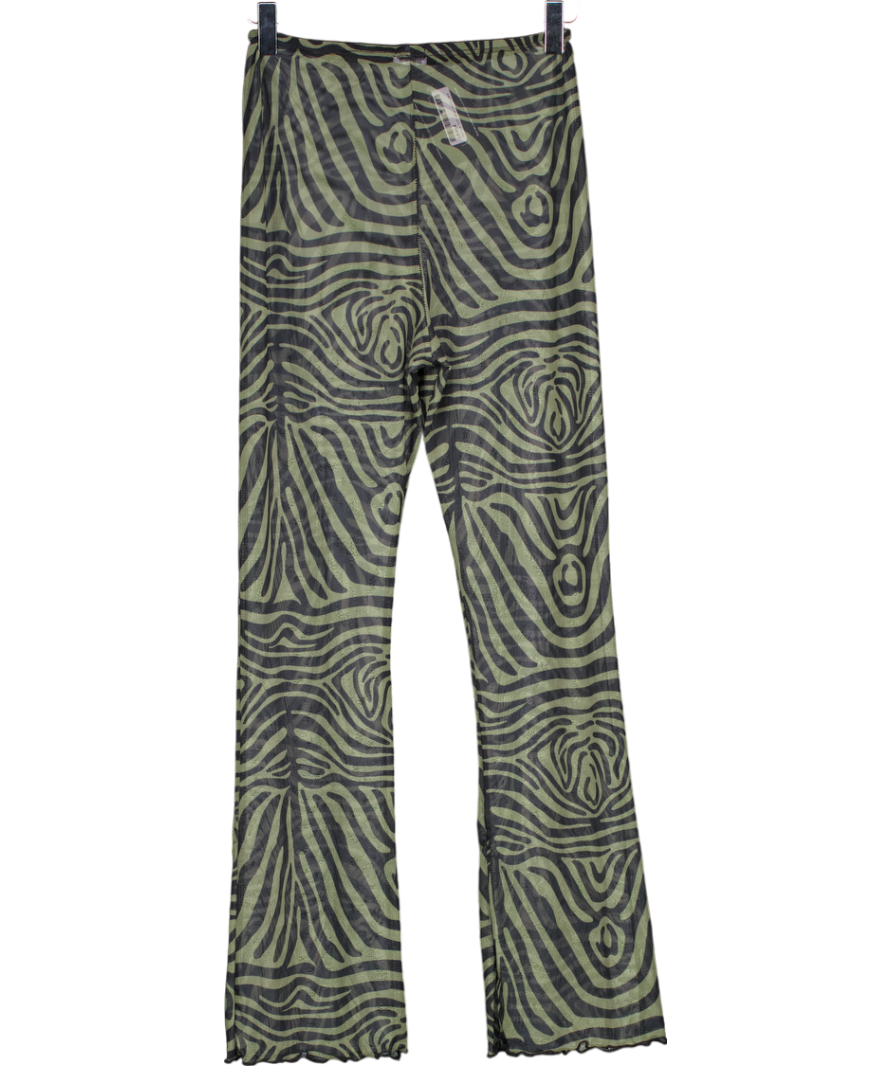 INAMORATA Green Zebra Print Beach Trousers UK XXS-XS