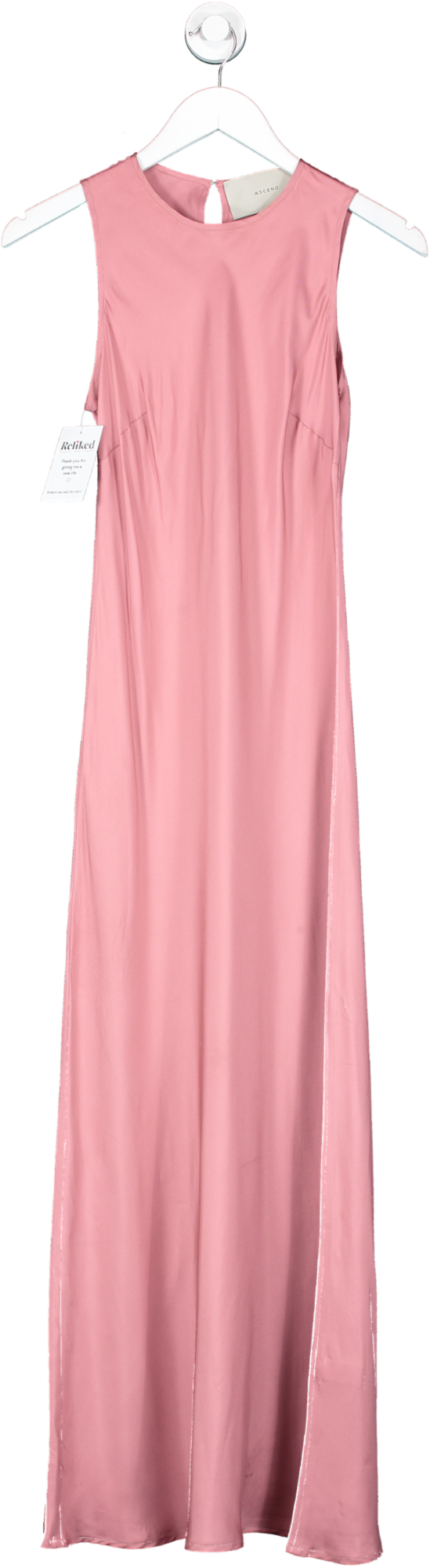 Asceno Pink Silk Maxi Dress UK XS