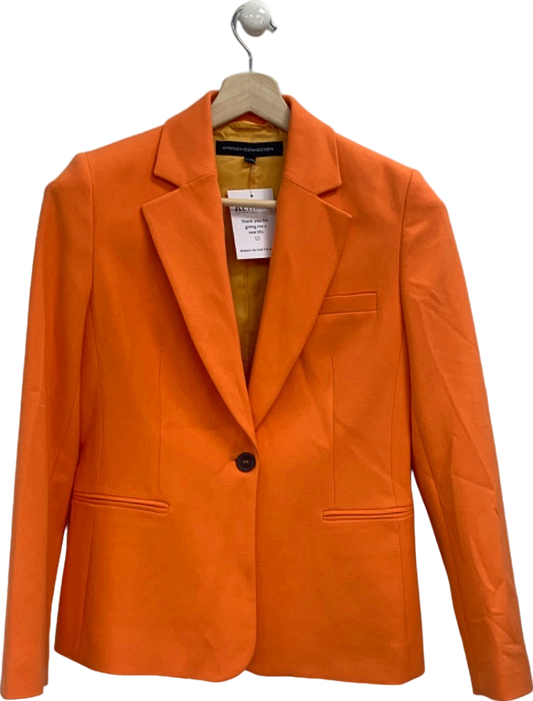 French Connection Orange Single-Button Blazer UK 8