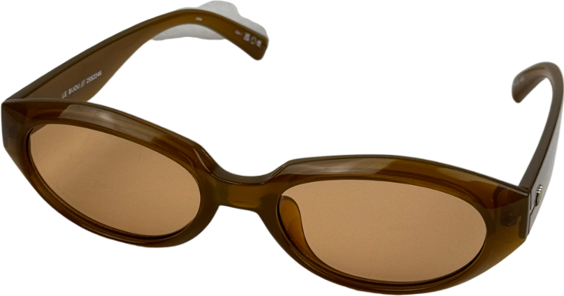 LE SPECS Le Bijou 90's Oval Toffee Brown Sunglasses In Case