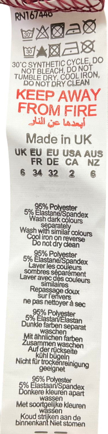 PrettyLittleThing Red Burgundy Lace Floral Maxi Skirt UK 6