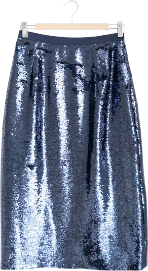 Whistles Blue Sequin Midi Skirt UK 10