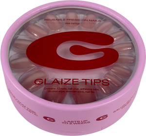 Glaize Press On Nails Pink Cat Eye 32